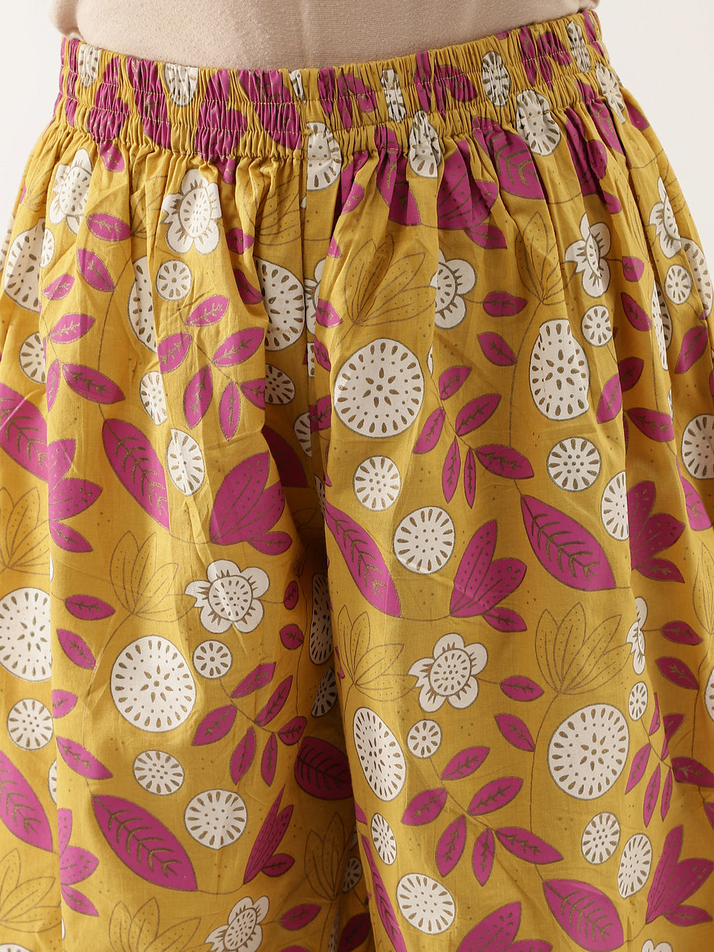 Noe Velarro Mustard Floral Print Cotton Co-ord Set