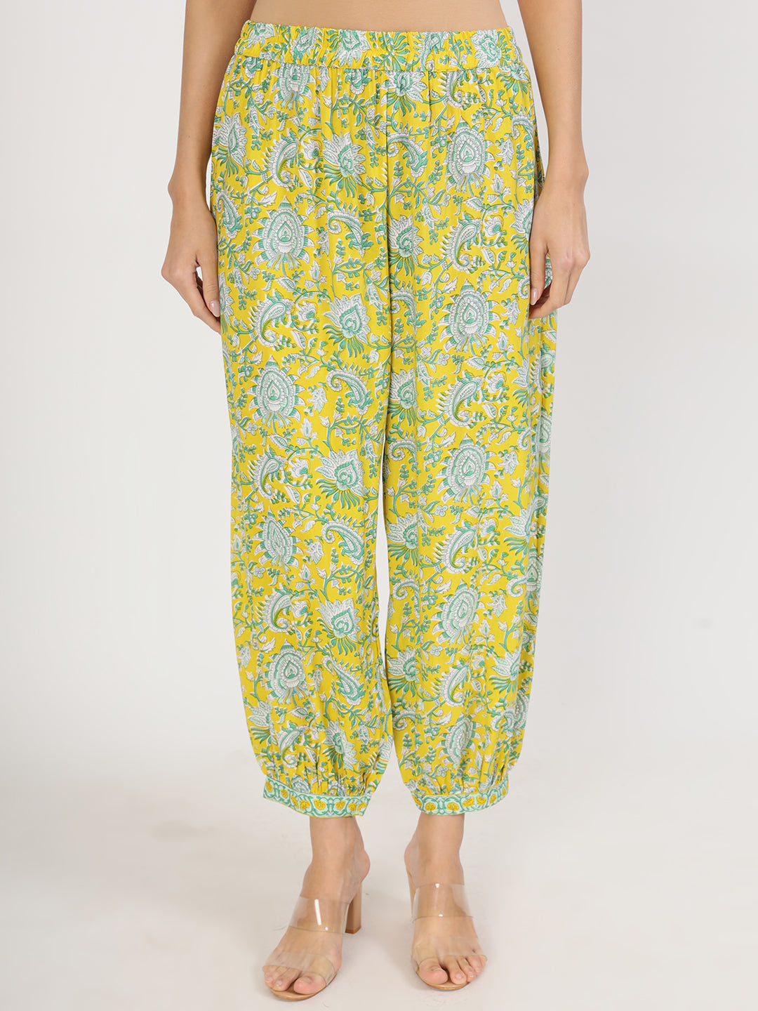 Noe Velarro Mustard Floral Print Rayon Co-ord set