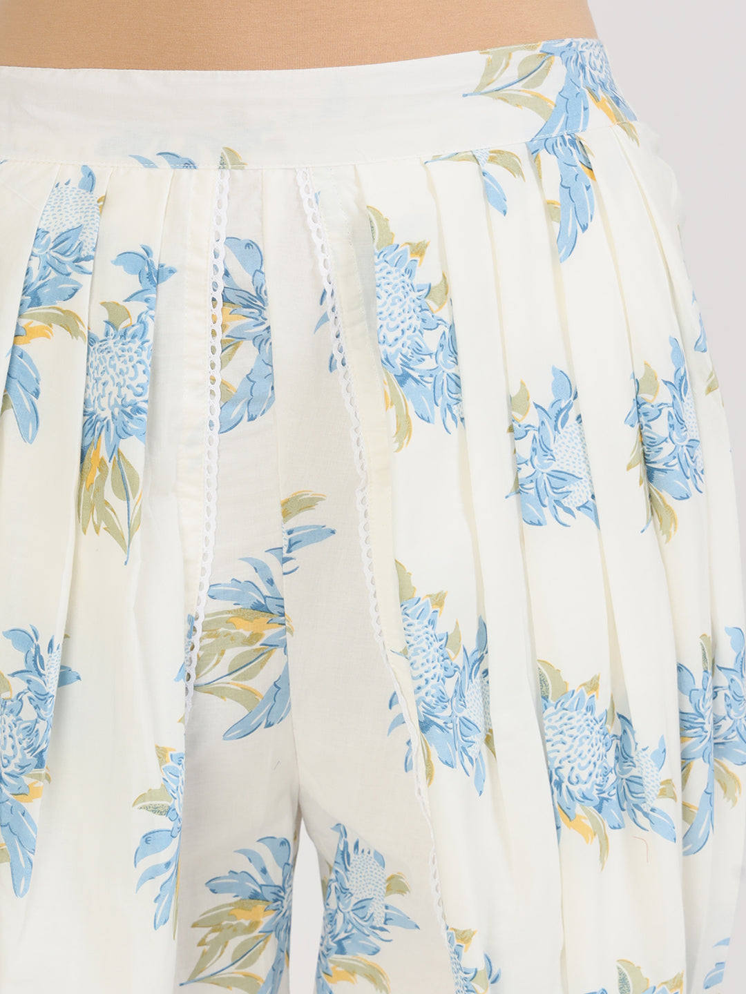 Noe Velarro off White Floral Print Cotton Co-ord set