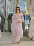 Noe Velarro Purple Hand Block Muslin Straight Kurta Pant With Dupatta