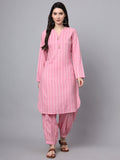 Noe Velarro Pink Floral Print Rayon Fabric Staright Co-ord set