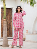 Noe Velarro Red Floral Printed Rayon Co-ord Set