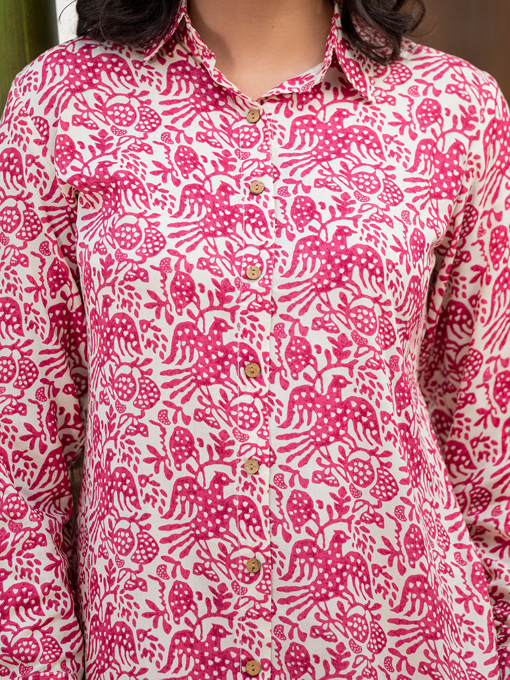 Noe Velarro Red Floral Printed Rayon Co-ord Set