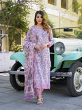 Noe Velarro Light Purple Floral Printed kurta Pant with Dupatta