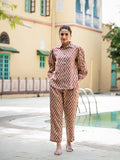 Noe Velarro Red Floral Print Pure Cotton Straight Co-ord Set