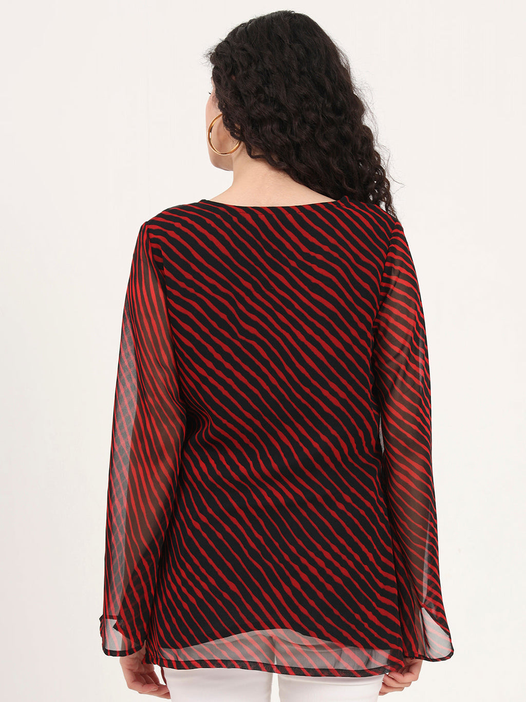 Noe Velarro Black Leheriya Gotta Patti Work Geogratte V Neck Top