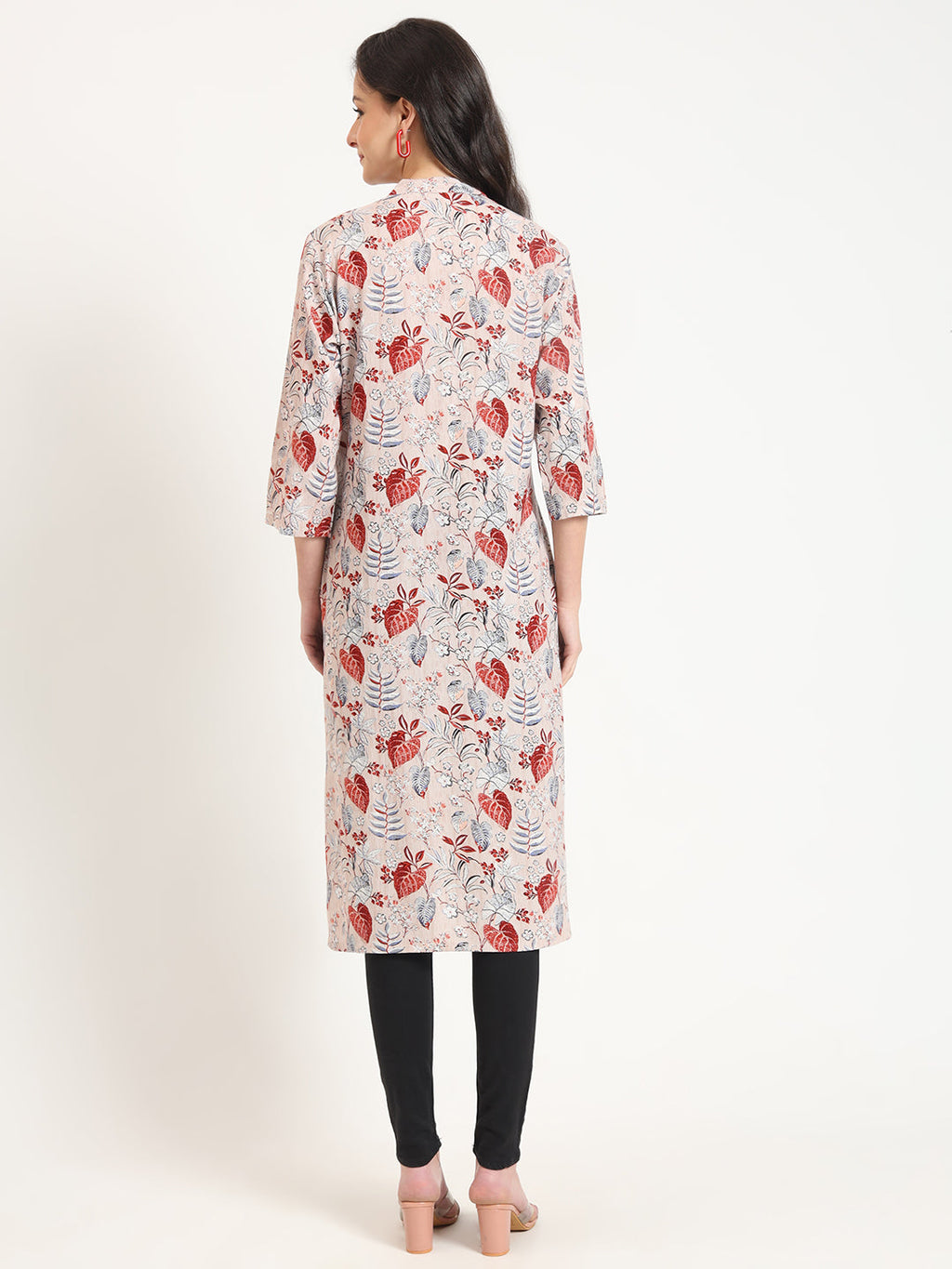 Noe Velarro Multicolour Floral Print Rayon Fabric Straight Kurta
