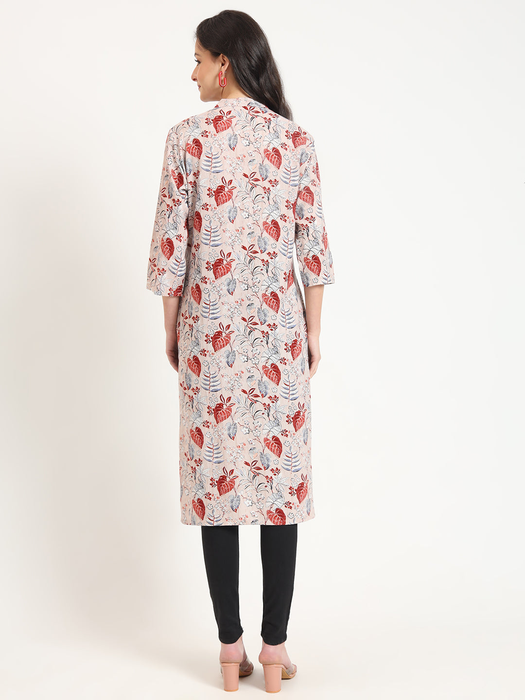 Noe Velarro Multicolour Floral Print Rayon Fabric Straight Kurta
