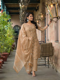 Noe Velarro Brown Cotton Kurta Pant with Dupatta