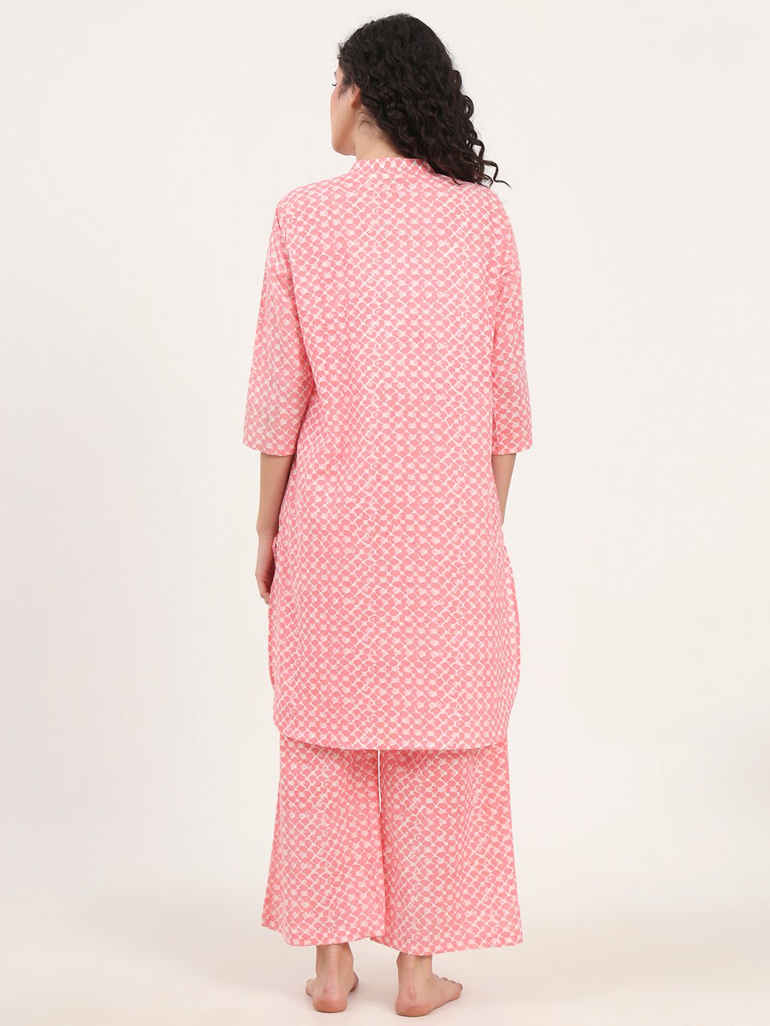 Noe Velarro Light Pink Cotton Night Suit Set for women