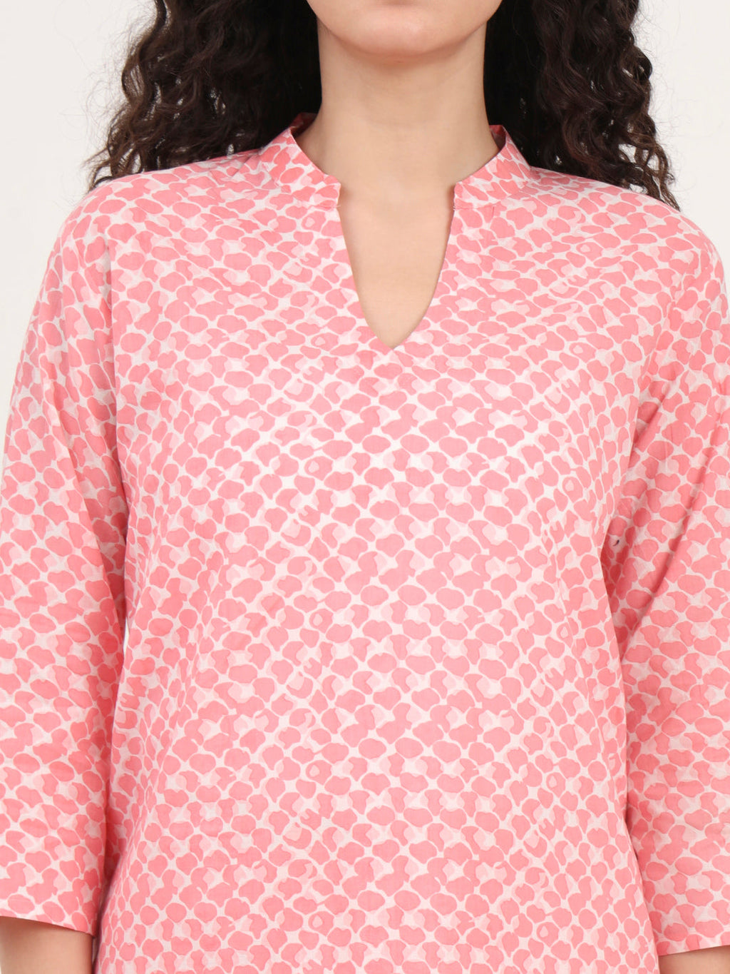 Noe Velarro Light Pink Cotton Night Suit Set for women