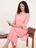 Noe Velarro Light Pink Cotton Night Suit Set for women