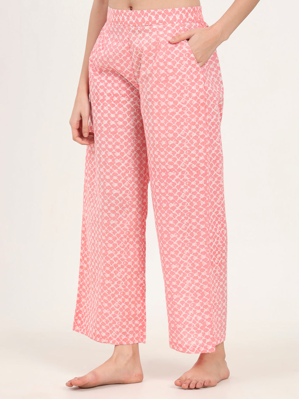 Noe Velarro Light Pink Cotton Night Suit Set for women