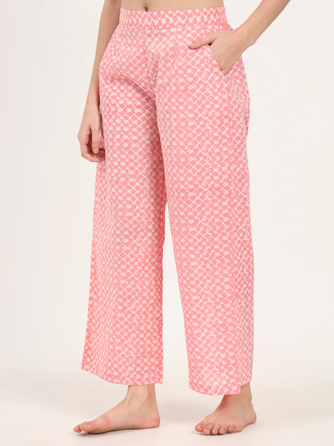 Noe Velarro Light Pink Cotton Night Suit Set for women