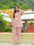 Noe Velarro Pink Floral Print Cotton Night suits Set