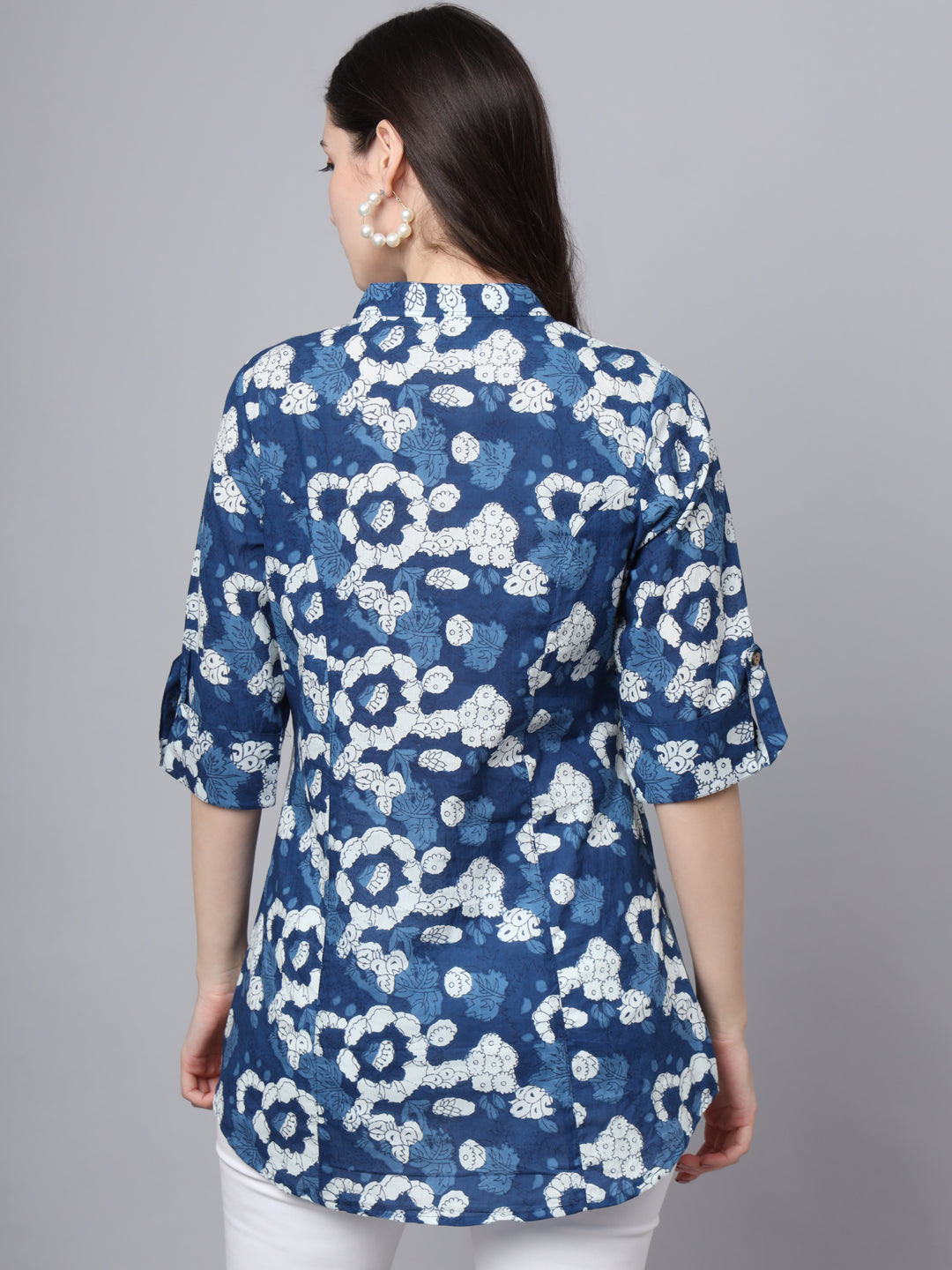 Noe Velarro Blue Cotton A-Line top