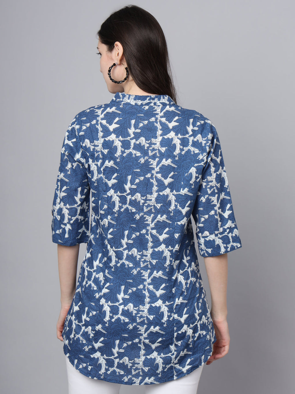 Noe Velarro Blue Cotton A-Line top