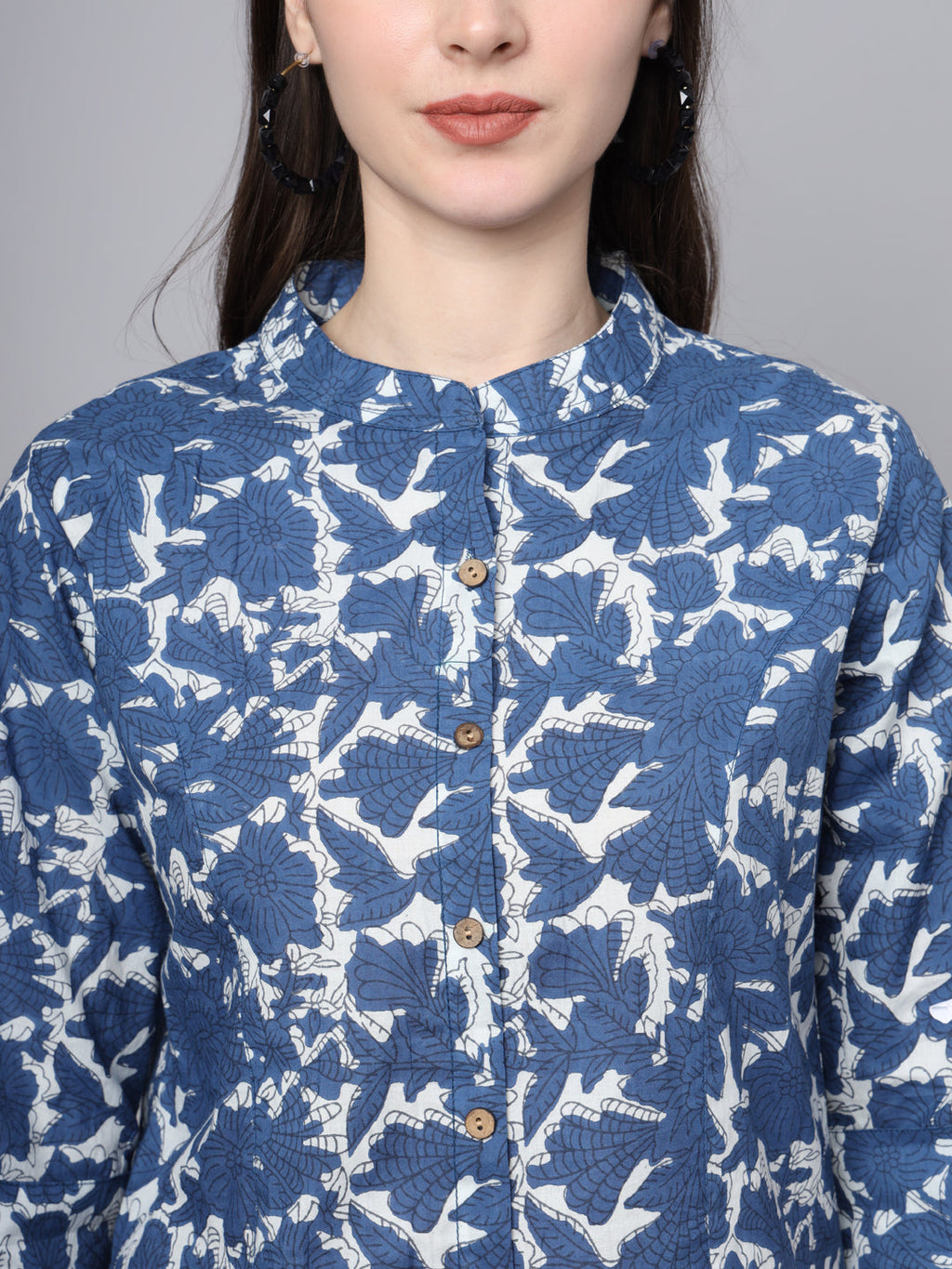 Noe Velarro Blue Cotton A-Line top