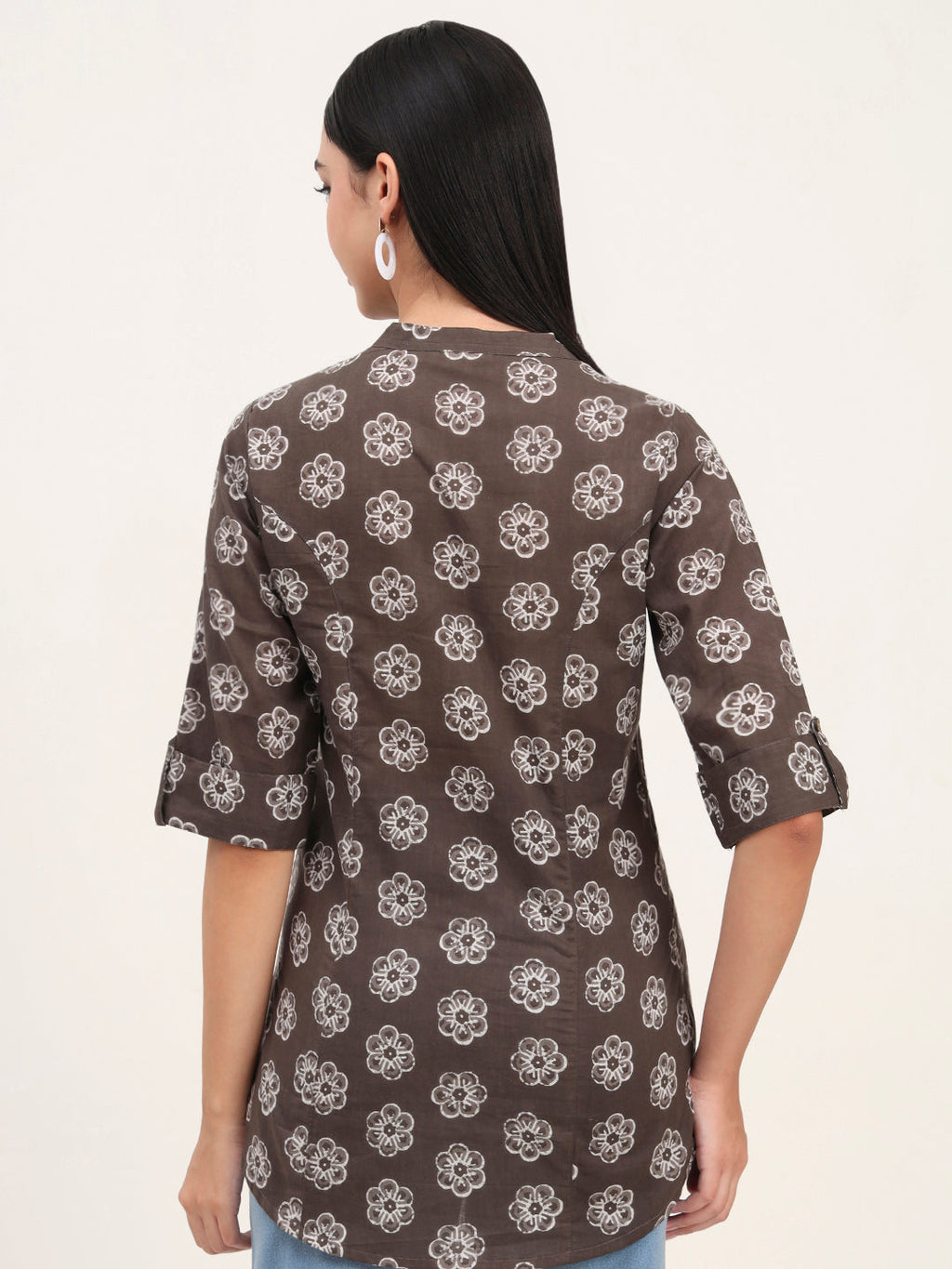 Noe Velarro Grey Cotton A-Line top