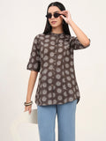 Noe Velarro Grey Cotton A-Line top