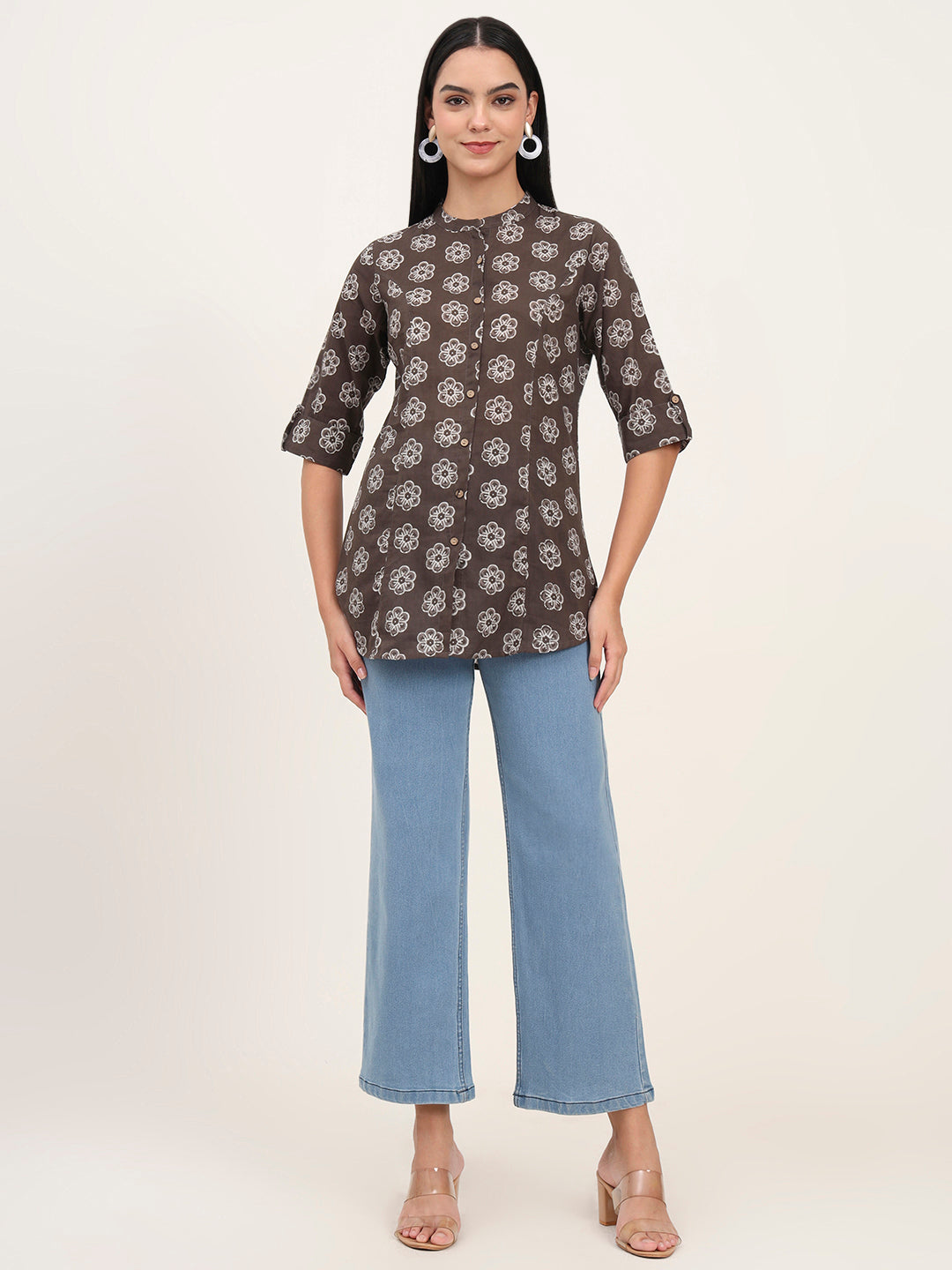 Noe Velarro Grey Cotton A-Line top
