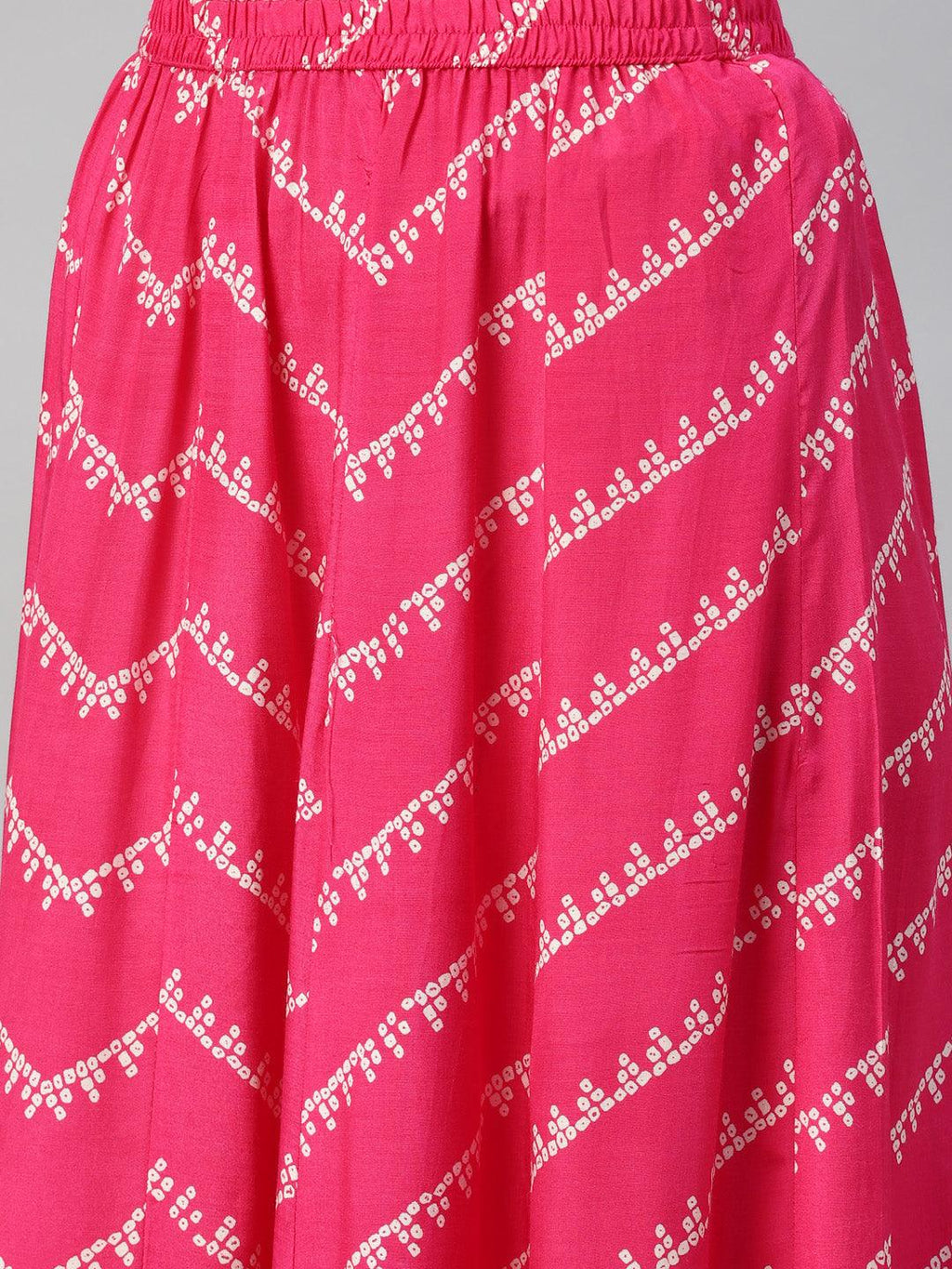 Divena Pink Muslin Bandhani Printed Embroidary Peplum Kurta Sharara Set with Dupatta - divenaworld.com