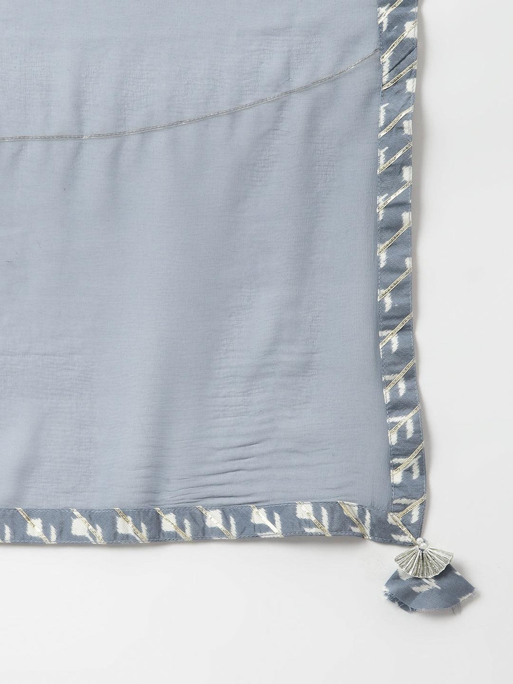 Divena Grey Muslin Embroidary Peplum Kurta Sharara Set with Dupatta - divenaworld.com