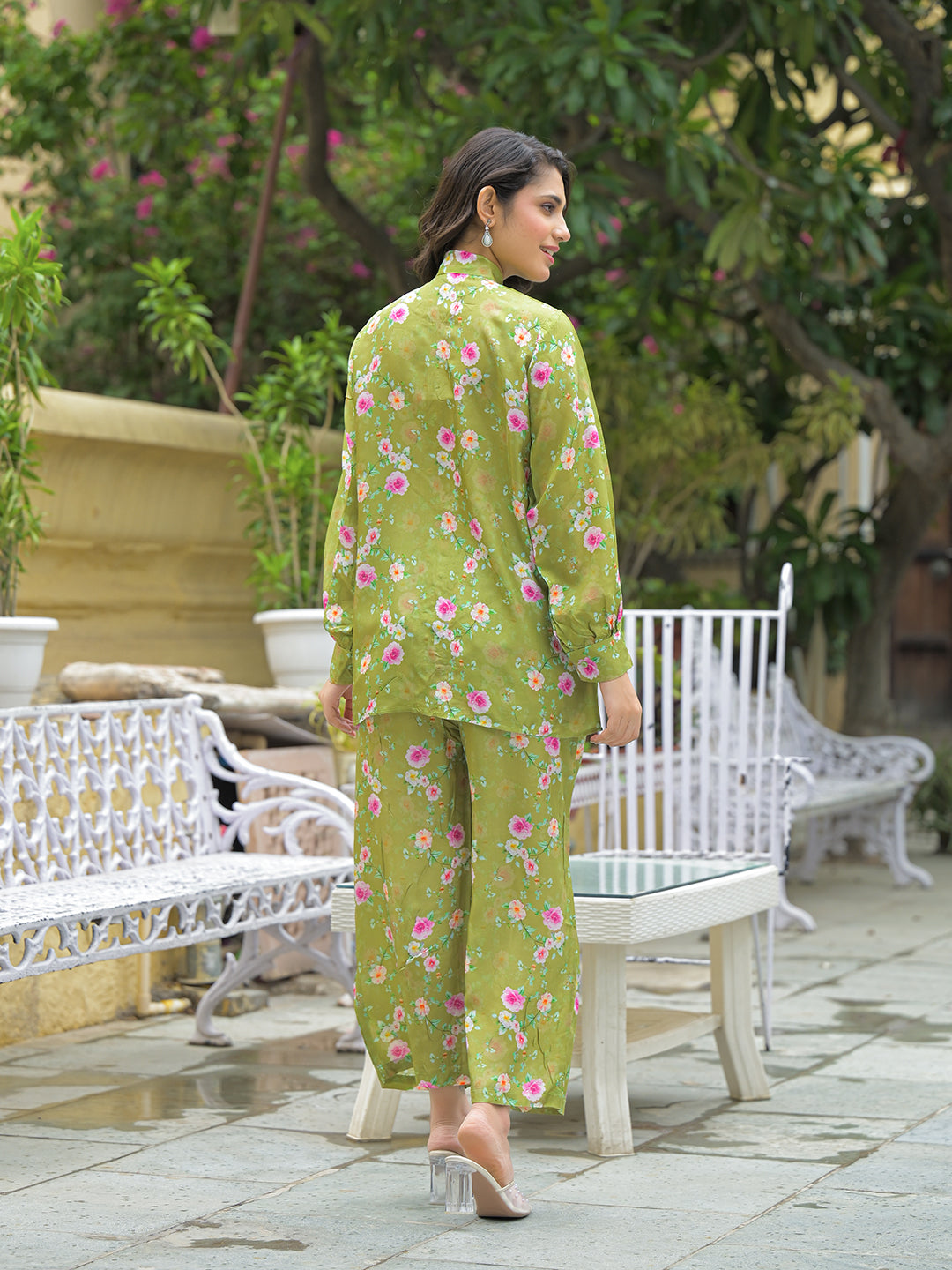 Noe Velarro Muslin Green Printed Co-ords Sets