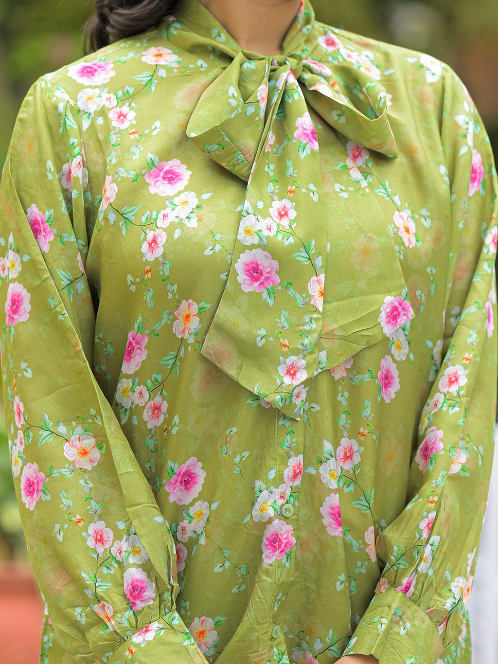 Noe Velarro Muslin Green Printed Co-ords Sets