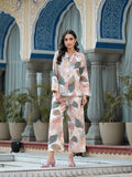 Noe Velarro MultiColored Leaf Printed Muslin Co-ord Set