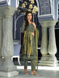 Noe Velarro Green Ethnic Printed Chanderi Silk Kurta Trouser with Dupatta Set