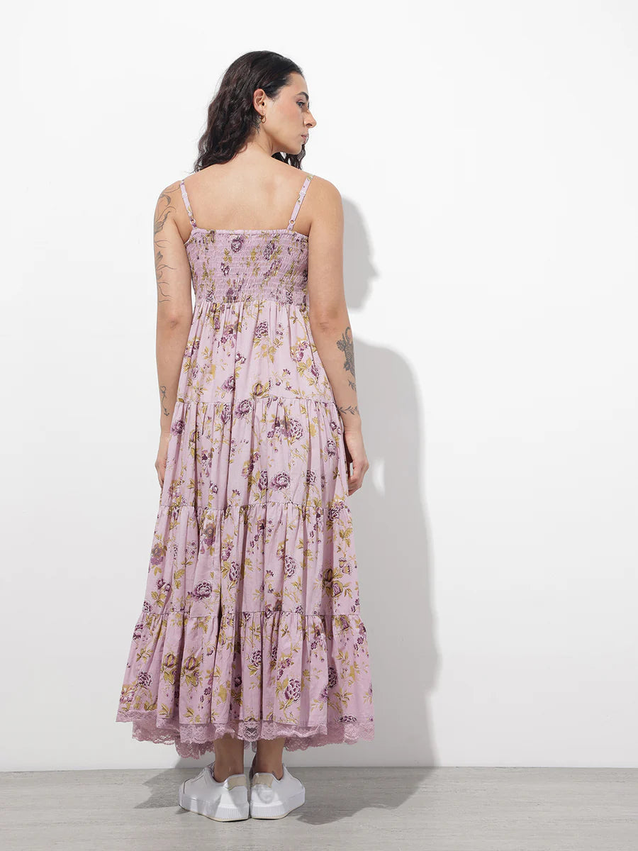 Noe Velarro Light Purple Shoulder strap Cotton Dress