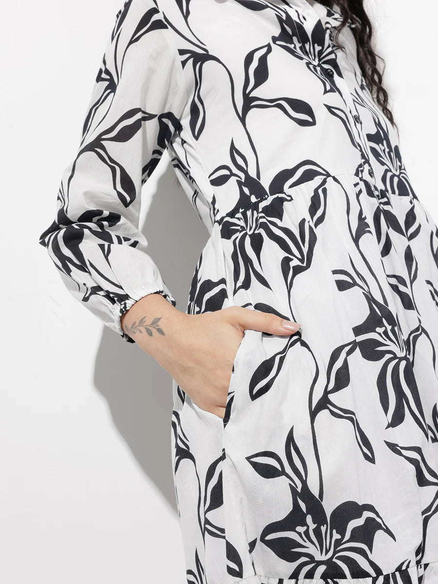 Noe Velarro White Shirt Coller
Mulmul Linning Cotton Dress