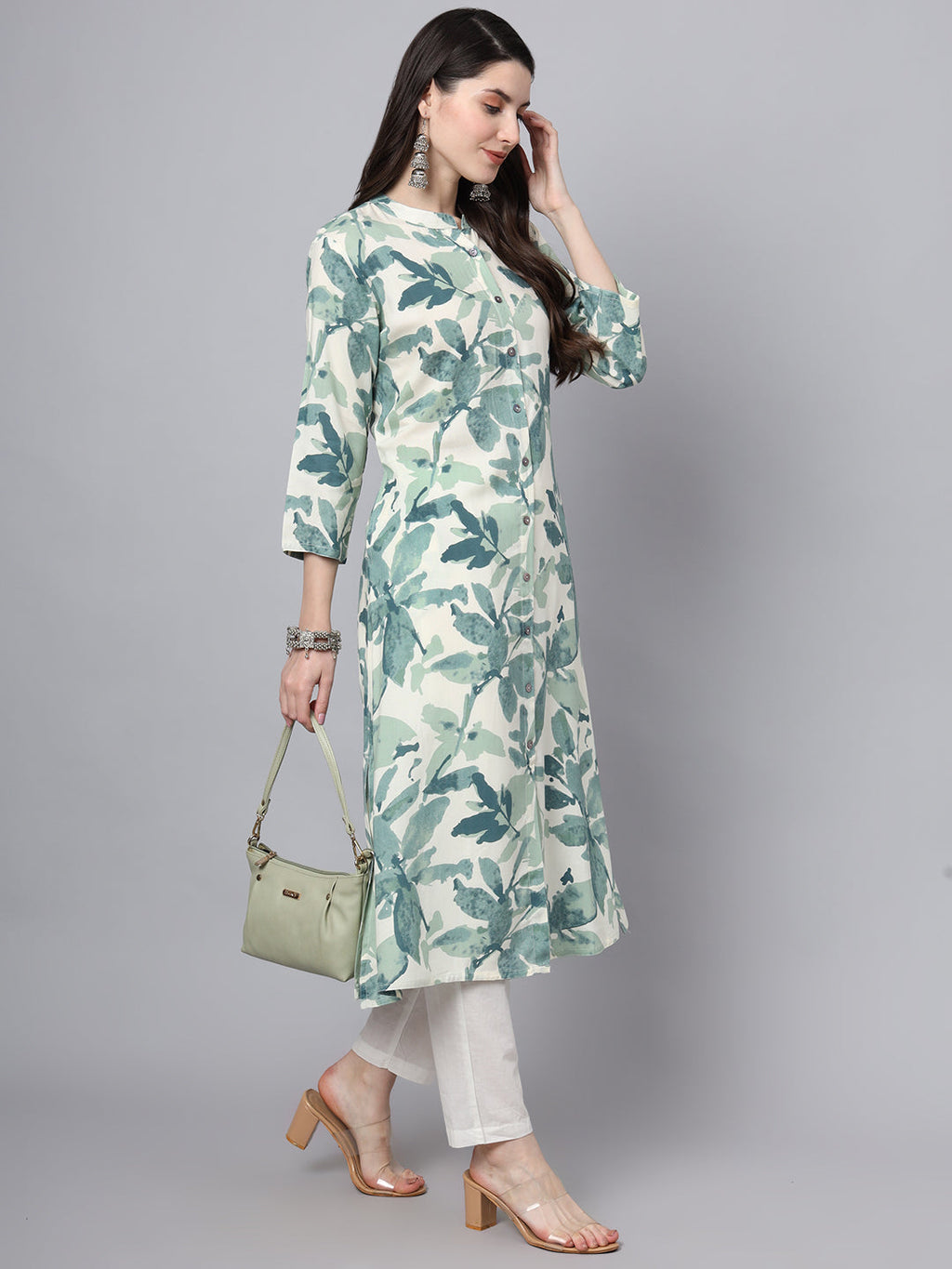Noe Velarro A-Line White Rayon Kurta