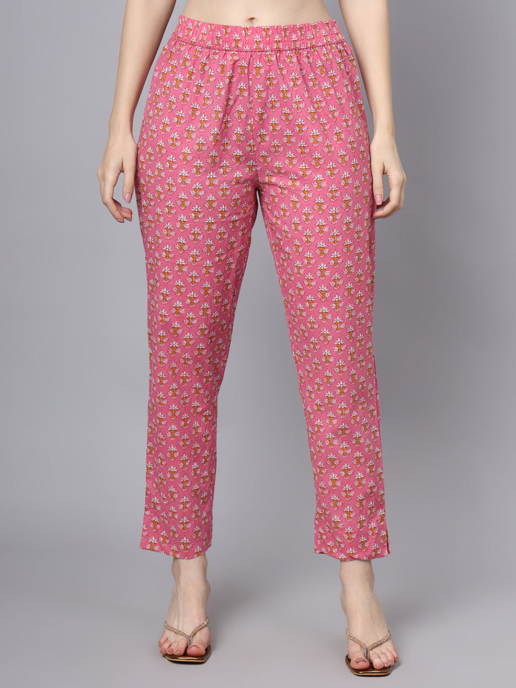 Noe Velarro Pink Cotton Printed Sequin Work Kurta Set
