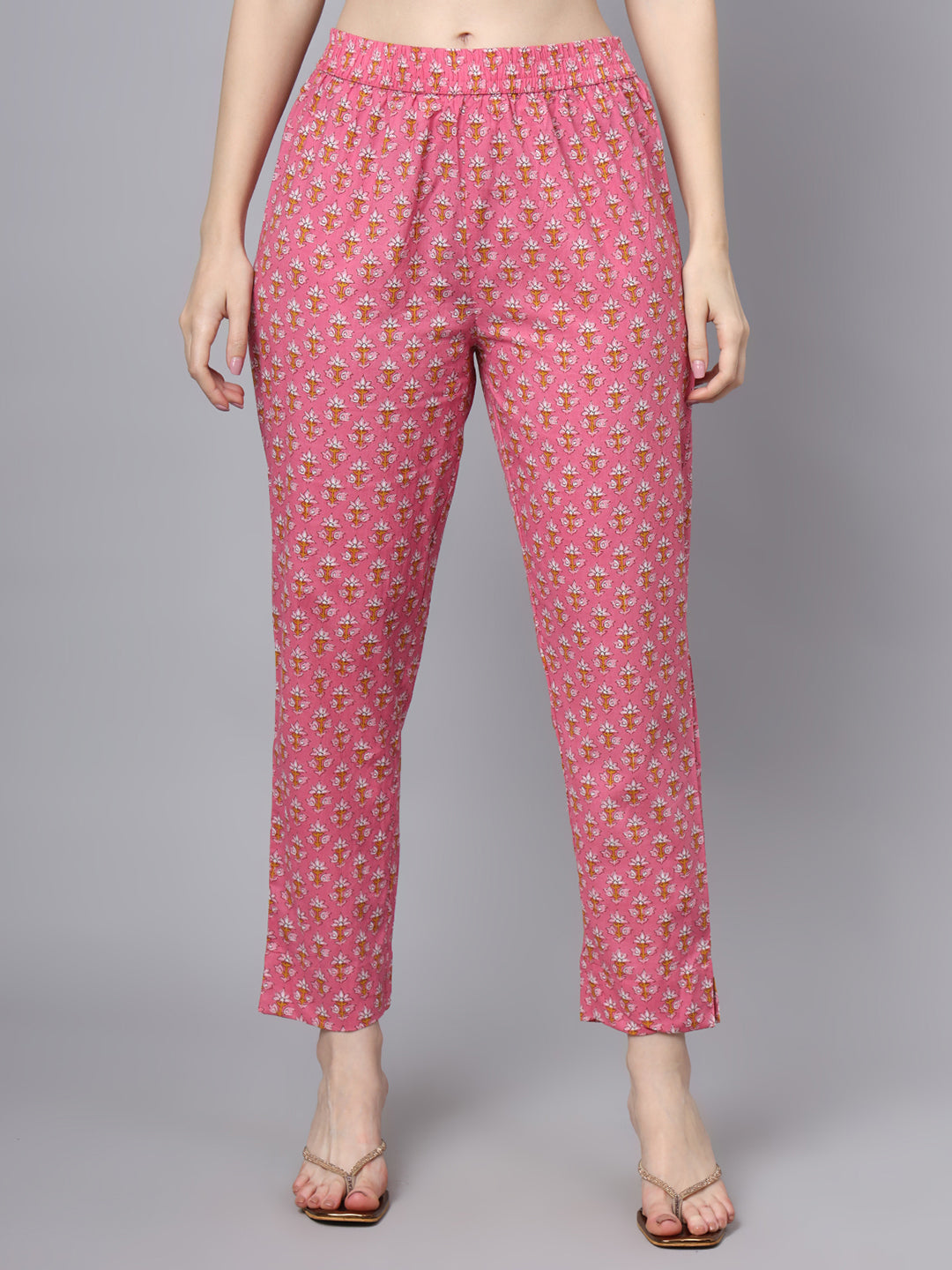 Noe Velarro Pink Cotton Printed Sequin Work Kurta Set