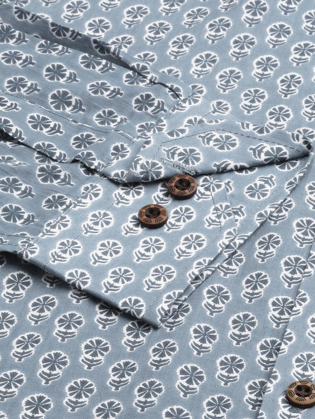 Millennial Men Grey & White  Cotton  Full Sleeve  Shirt for Men-MMF0275 - divenaworld.com