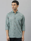 Millennial Men Sea Green & Blue  Cotton  Full Sleeve  Shirt for Men-MMF0280 - divenaworld.com